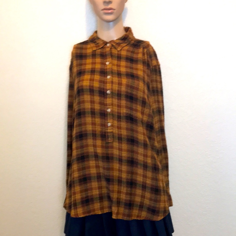 Beach Lunch Lounge Flannel Shirt Size L